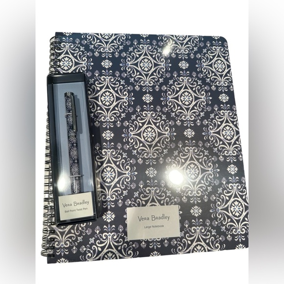 Vera Bradley Notebook and Pen Set in Steel Blue Medallion - Picture 1 of 6